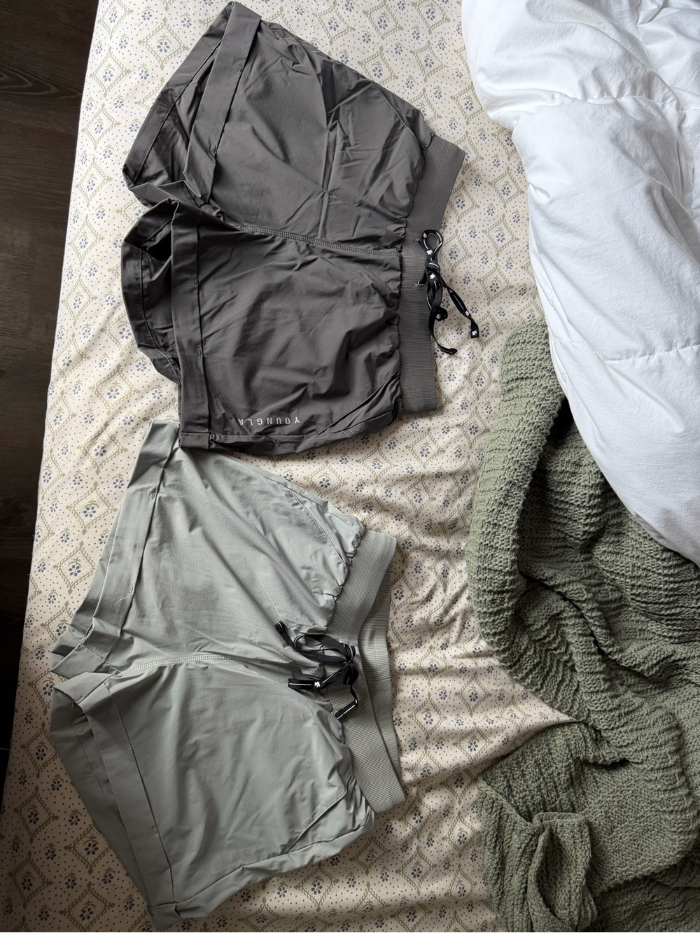 YoungLA Gray and Charcoal Performance Shorts Pair